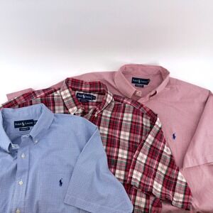 LOT OF 3 Ralph Lauren Short Sleeve Button Down Shirts Mens XL Classic Blaire Fit